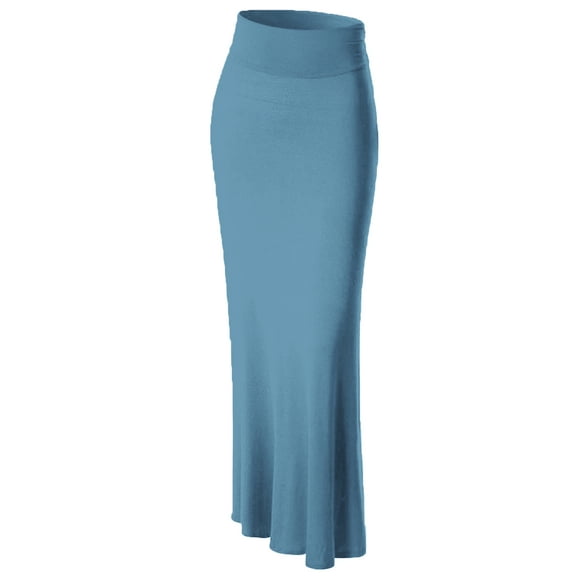 Made by Johnny Women's Lightweight Floor Length Maxi Skirt XL DENIM