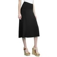 thumbnail image 1 of Made by Johnny Women's Lightweight Fold Over Flared Midi Skirt M BLACK, 1 of 6