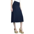 thumbnail image 1 of Made by Johnny Women's Lightweight Fold Over Flared Midi Skirt S NAVY, 1 of 6