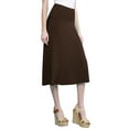 thumbnail image 1 of Made by Johnny Women's Lightweight Fold Over Flared Midi Skirt XL BROWN, 1 of 6