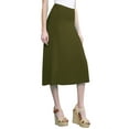 thumbnail image 1 of Made by Johnny Women's Lightweight Fold Over Flared Midi Skirt XXL OLIVE, 1 of 6