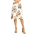 thumbnail image 1 of Made by Johnny Women's Lightweight Fold Over Flared Midi Skirt XXL WHITE_FLORAL, 1 of 6