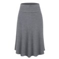 thumbnail image 1 of Made by Johnny Women's Lightweight Fold Over Flared Midi Skirt XXXL HEATHER_DARK_GREY, 1 of 4