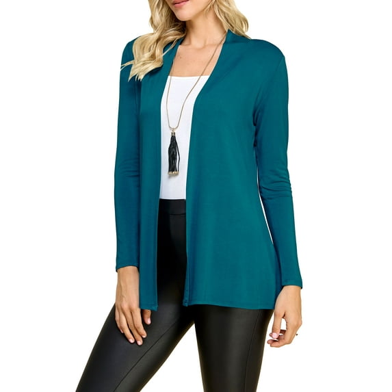 Made by Johnny Women's Lightweight Open Front Cardigans Long Sleeve Casual Soft Drape Fall Cardigan XXL TEAL