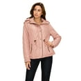 thumbnail image 1 of Made by Johnny Women's Lightweight Quilted Zip-Up Jacket with Hoodie M MAUVE, 1 of 4