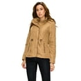 thumbnail image 1 of Made by Johnny Women's Lightweight Quilted Zip-Up Jacket with Hoodie S CAMEL, 1 of 4
