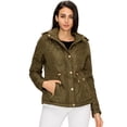 thumbnail image 1 of Made by Johnny Women's Lightweight Quilted Zip-Up Jacket with Hoodie XL OLIVE, 1 of 4