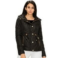 thumbnail image 1 of Made by Johnny Women's Lightweight Quilted Zip-Up Jacket with Hoodie XXL BLACK, 1 of 4