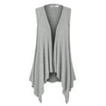 thumbnail image 1 of Made by Johnny Women's Lightweight Sleeveless Draped Open Cardigan M HEATHER_GREY, 1 of 6