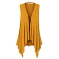 thumbnail image 1 of Made by Johnny Women's Lightweight Sleeveless Draped Open Cardigan M MUSTARD, 1 of 6