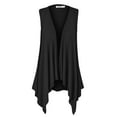 thumbnail image 1 of Made by Johnny Women's Lightweight Sleeveless Draped Open Cardigan XL BLACK, 1 of 6