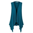 thumbnail image 1 of Made by Johnny Women's Lightweight Sleeveless Draped Open Cardigan XXL TEAL, 1 of 7