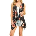 thumbnail image 1 of Made by Johnny Women's Lightweight Sleeveless Draped Open Cardigan XXXL BLACK_FLORAL, 1 of 6