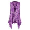 thumbnail image 1 of Made by Johnny Women's Lightweight Sleeveless Tie Dye Open Front Drape Cardigan M PURPLE, 1 of 6