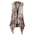 thumbnail image 1 of Made by Johnny Women's Lightweight Sleeveless Tie Dye Open Front Drape Cardigan S BROWN, 1 of 6
