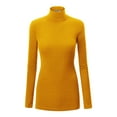 thumbnail image 1 of Made by Johnny Women's Long Sleeve Rib Turtleneck Top Pullover Sweater L MUSTARD, 1 of 6