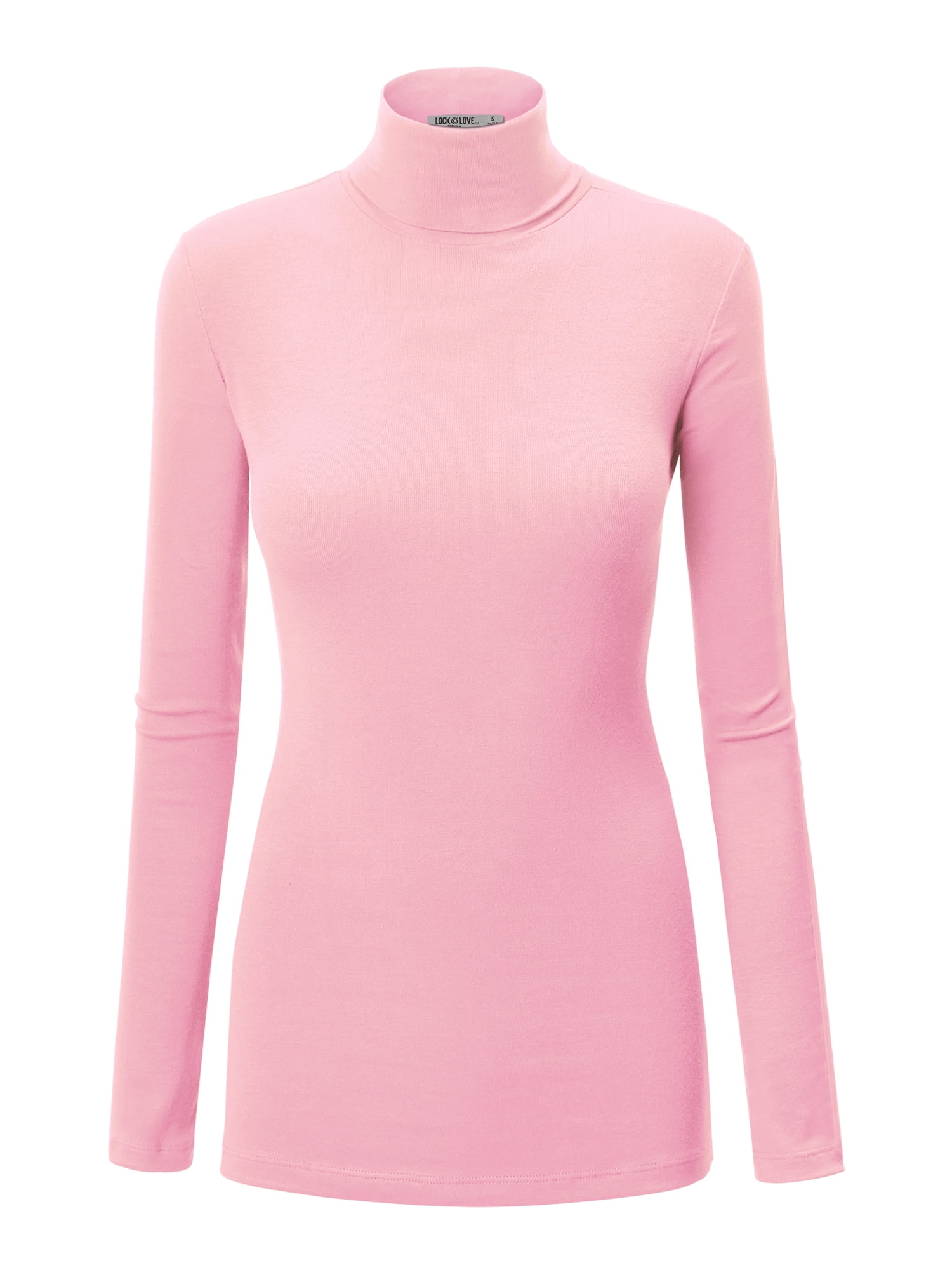 Dark Pink Knit Turtleneck Long Sleeve Pullover Sweater