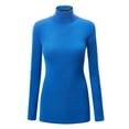 thumbnail image 1 of Made by Johnny Women's Long Sleeve Rib Turtleneck Top Pullover Sweater L ROYAL_BRITE, 1 of 6