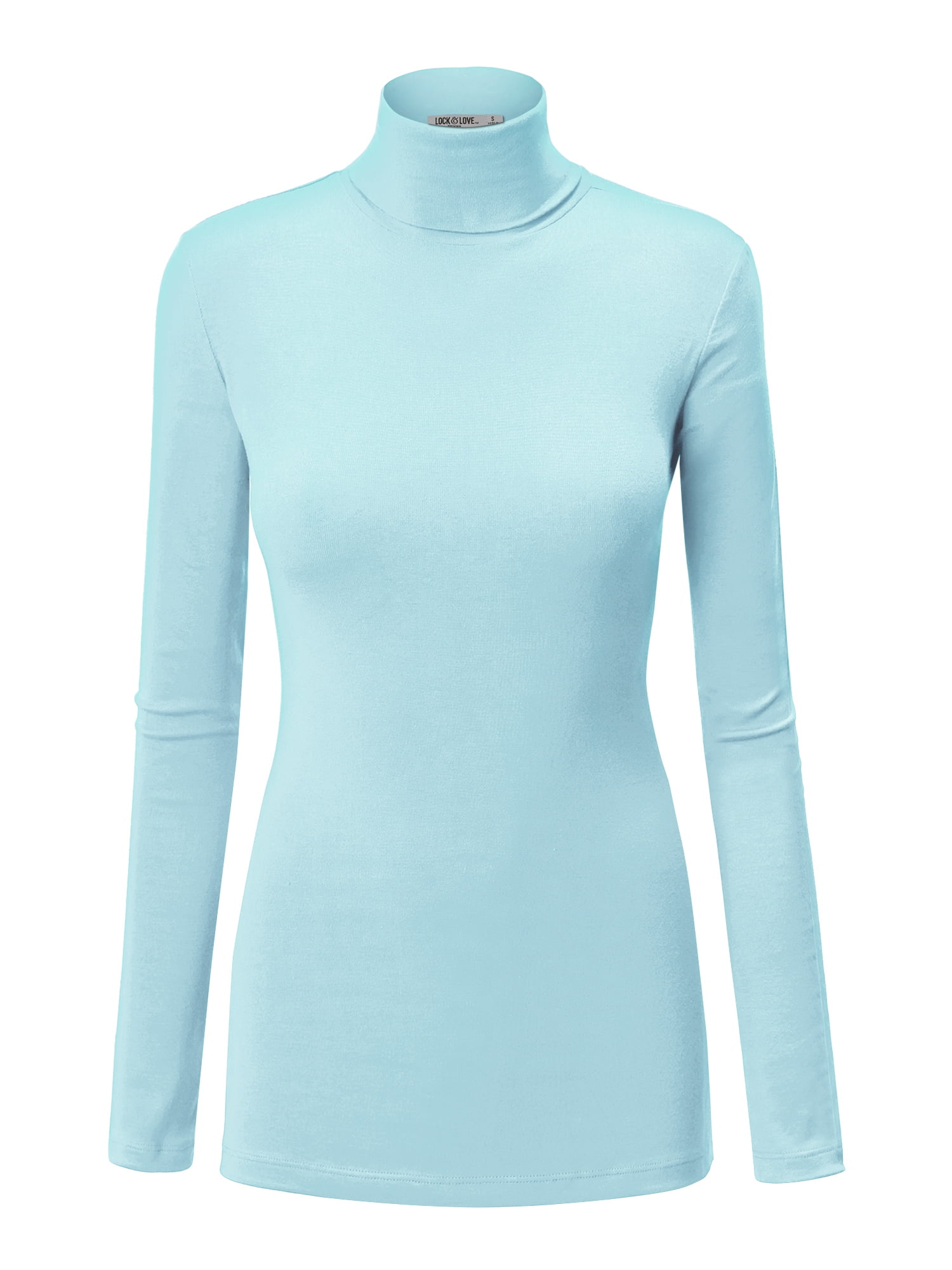 Made by Johnny Women's Long Sleeve Rib Turtleneck Top Pullover