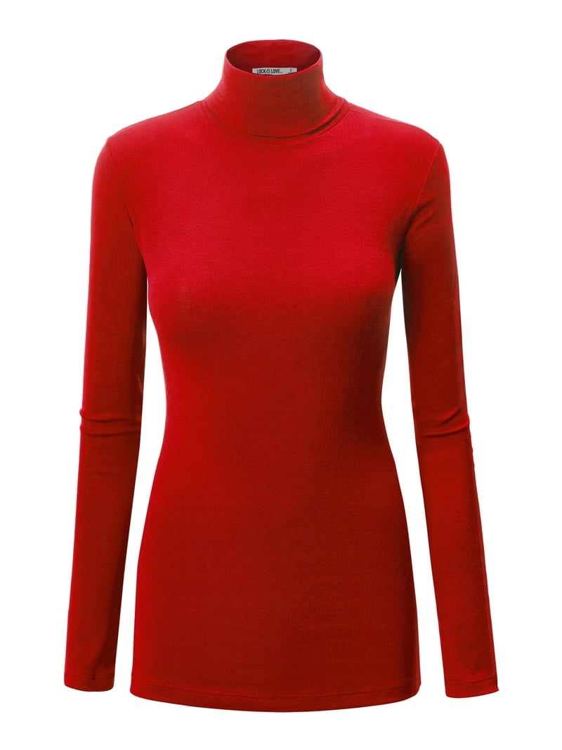 Made by Johnny Women's Lightweight Long Sleeve Turtleneck