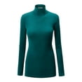 thumbnail image 1 of Made by Johnny Women's Long Sleeve Rib Turtleneck Top Pullover Sweater XL TEAL, 1 of 7