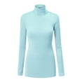 thumbnail image 1 of Made by Johnny Women's Long Sleeve Rib Turtleneck Top Pullover Sweater XXL AQUA, 1 of 6