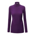 thumbnail image 1 of Made by Johnny Women's Long Sleeve Rib Turtleneck Top Pullover Sweater XXL PURPLE, 1 of 6