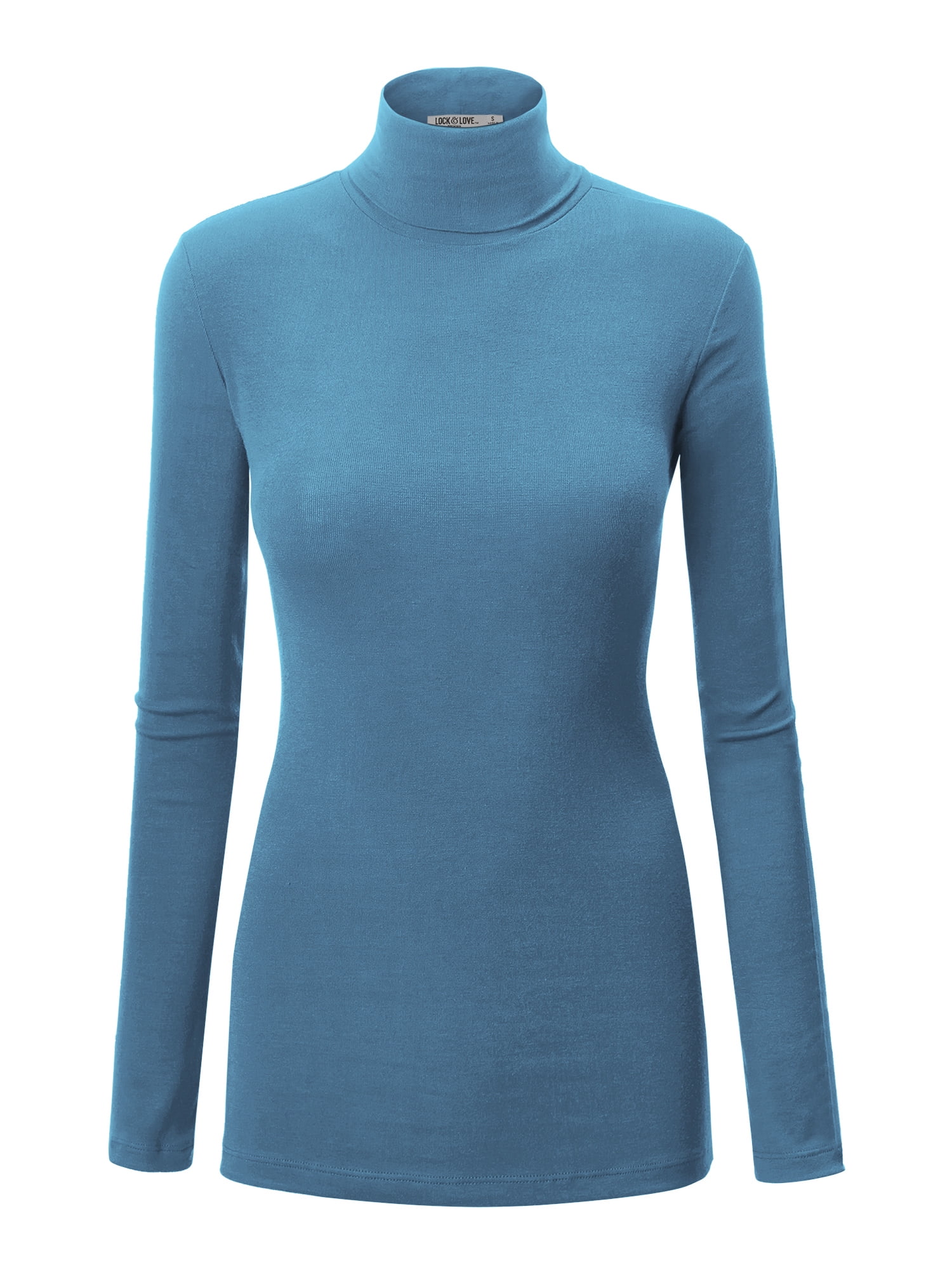 Made by Johnny Women's Lightweight Long Sleeve Turtleneck Sweater