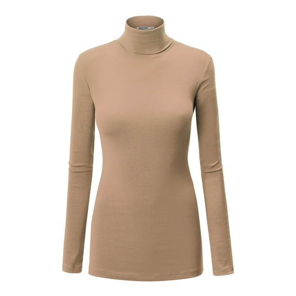 Made by Johnny Women's Long Sleeve Rib Turtleneck Top Pullover Sweater XXXL TAUPE