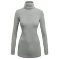 thumbnail image 1 of Made by Johnny Women's Long Sleeve Ribbed Turtleneck Pullover Sweater L HEATHER_GREY, 1 of 6
