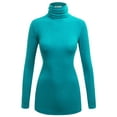 thumbnail image 1 of Made by Johnny Women's Long Sleeve Ribbed Turtleneck Pullover Sweater L JADE, 1 of 6