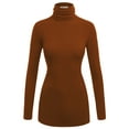 thumbnail image 1 of Made by Johnny Women's Long Sleeve Ribbed Turtleneck Pullover Sweater L RUST, 1 of 4