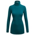 thumbnail image 1 of Made by Johnny Women's Long Sleeve Ribbed Turtleneck Pullover Sweater M TEAL, 1 of 6