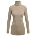thumbnail image 1 of Made by Johnny Women's Long Sleeve Ribbed Turtleneck Pullover Sweater XXXL TAUPE, 1 of 6