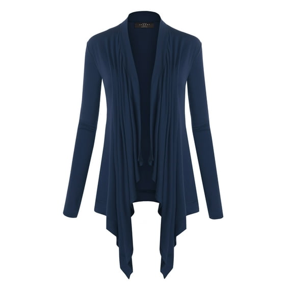 Made by Johnny Women's Off-Duty Open Front Cardigan L NAVY