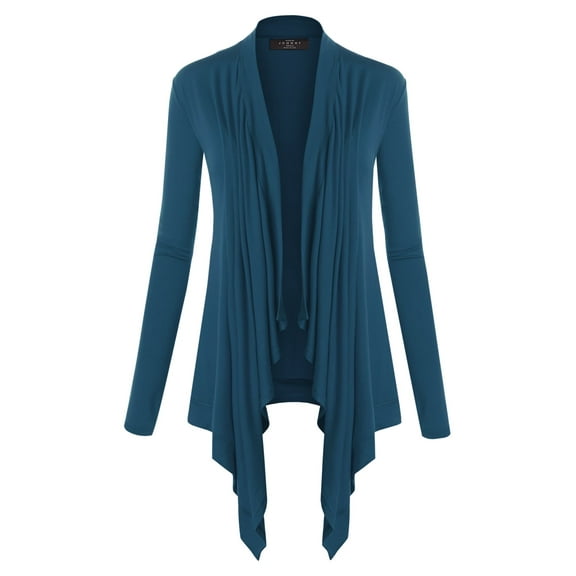 Made by Johnny Women's Off-Duty Open Front Cardigan S TEAL