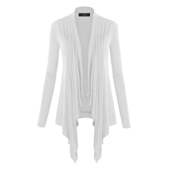 Made by Johnny Women's Off-Duty Open Front Cardigan XL WHITE