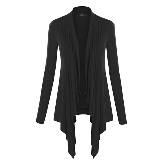 Made by Johnny Women's Off-Duty Open Front Cardigan XXL BLACK