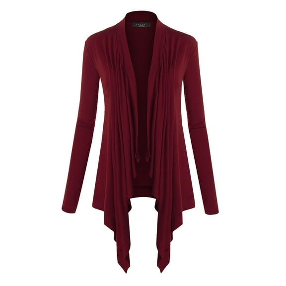 Made by Johnny Women's Off-Duty Open Front Cardigan XXL WINE