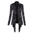 thumbnail image 1 of Made by Johnny Women's Off-Duty Open Front Tie Dye Cardigan L BLACK, 1 of 6
