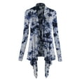 thumbnail image 1 of Made by Johnny Women's Off-Duty Open Front Tie Dye Cardigan M WHITE_NAVY, 1 of 6