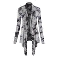 thumbnail image 1 of Made by Johnny Women's Off-Duty Open Front Tie Dye Cardigan S WHITE_BLACK, 1 of 6