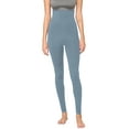 thumbnail image 1 of Made by Johnny Women's Peached Front Seamless Foldable Waist Leggings with Inner Pocket Full-Length Yoga Pants S ICE_BLUE, 1 of 6