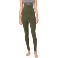 thumbnail image 1 of Made by Johnny Women's Peached Front Seamless Foldable Waist Leggings with Inner Pocket Full-Length Yoga Pants XS OLIVE, 1 of 6