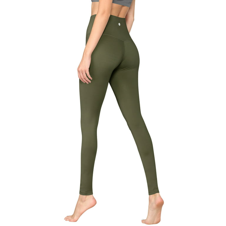 Made by Johnny Women's Peached Front Seamless Leggings with Inner Pocket  Full-Length Yoga Pants L OLIVE