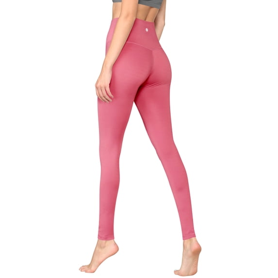 Made by Johnny Women's Peached Front Seamless Leggings with Inner Pocket Full-Length Yoga Pants M MAUVE