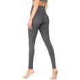 thumbnail image 1 of Made by Johnny Women's Peached Front Seamless Leggings with Inner Pocket Full-Length Yoga Pants S STONE_GREY, 1 of 6