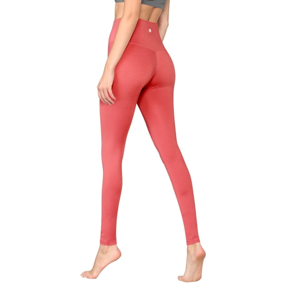 Made by Johnny Women's Peached Front Seamless Leggings with Inner Pocket Full-Length Yoga Pants XS CORAL