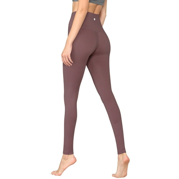 Made by Johnny Women's Peached Front Seamless Leggings with Inner Pocket Full-Length Yoga Pants XS DUSTY_RED