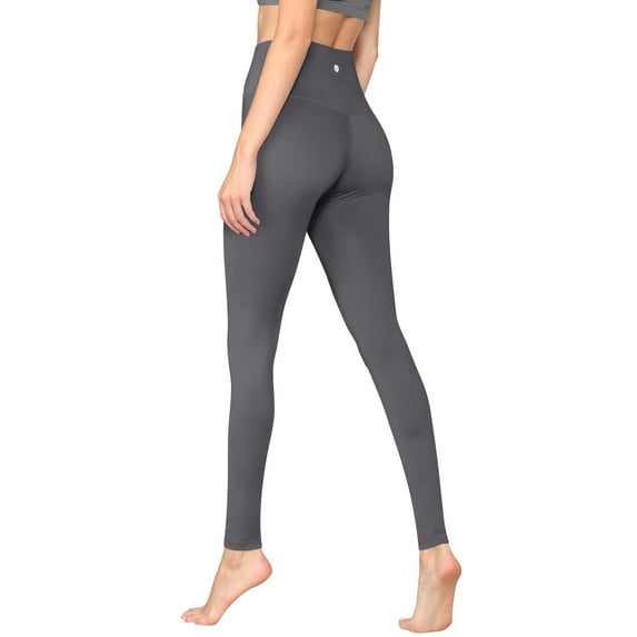 Made by Johnny Women's Peached Front Seamless Leggings with Inner Pocket Full-Length Yoga Pants XS STONE_GREY